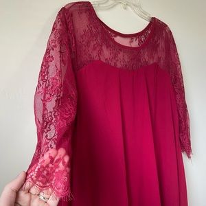 Red Formal Knee-Length Dress